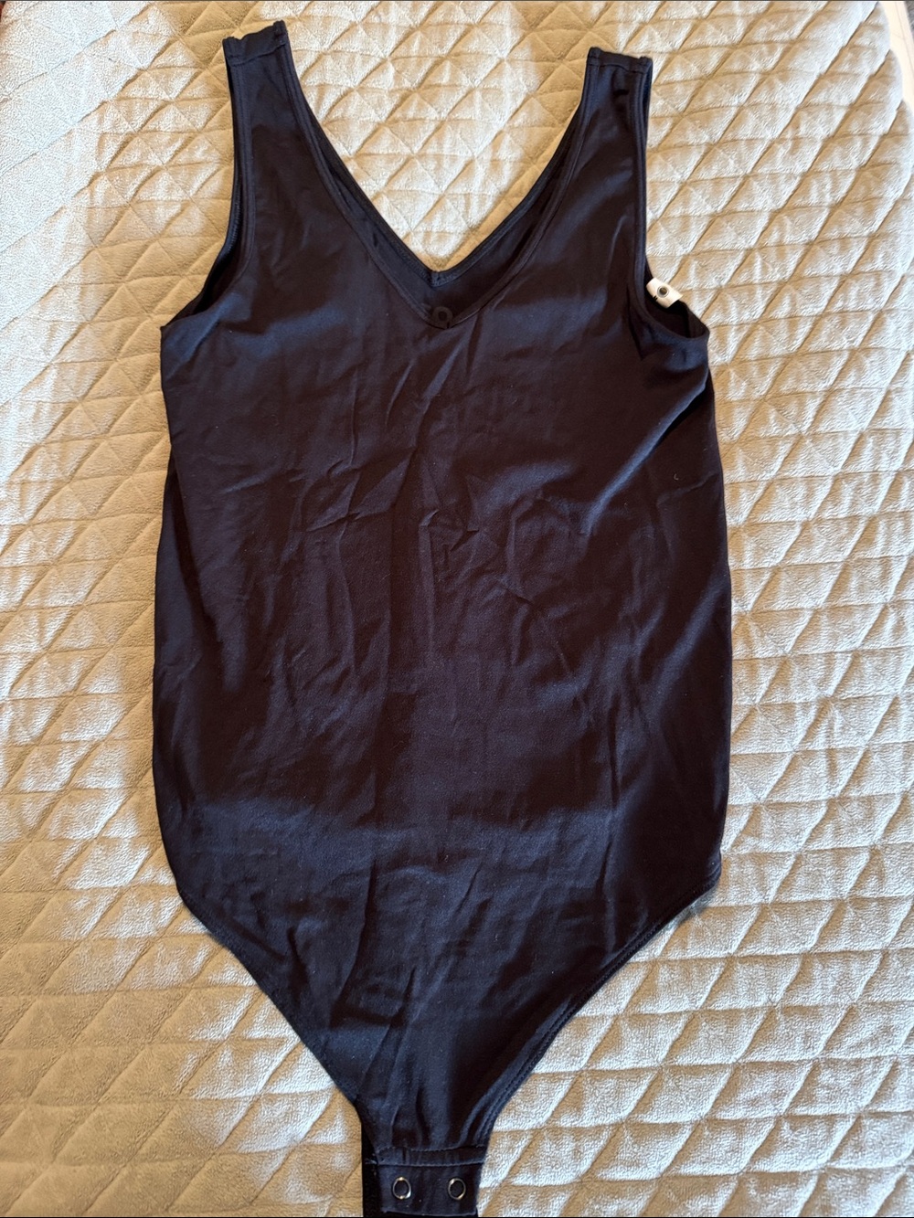 SO Black V-Neck Tank Bodysuit